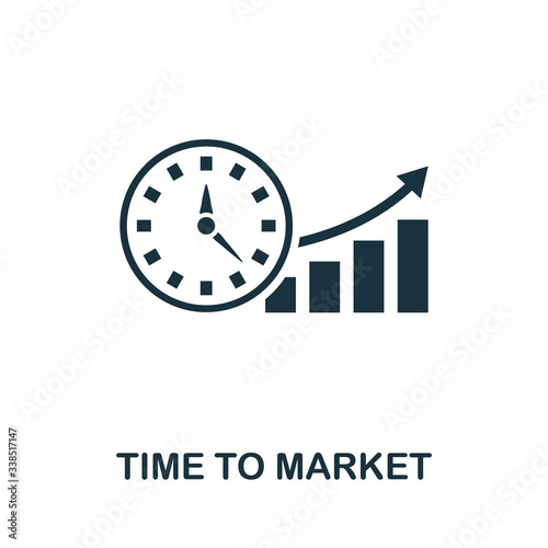 Time To Market icon. Simple element from intellectual property collection. Filled Time To Market icon for templates, infographics and more