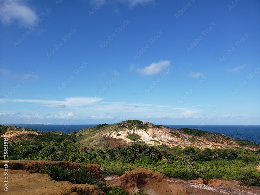 vista do mar, natureza, praia, céu azul, deserto, montanhas, árido, ruínas vista do mar, natureza, praia, céu azul, deserto, montanhas, árido, ruínas