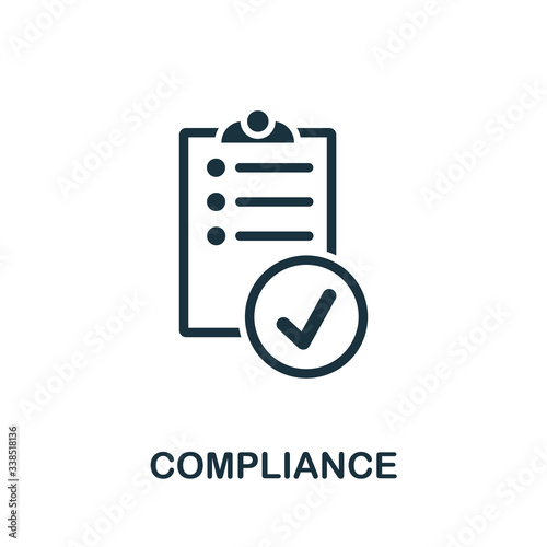 Compliance icon. Simple element from regulation collection. Filled Compliance icon for templates, infographics and more