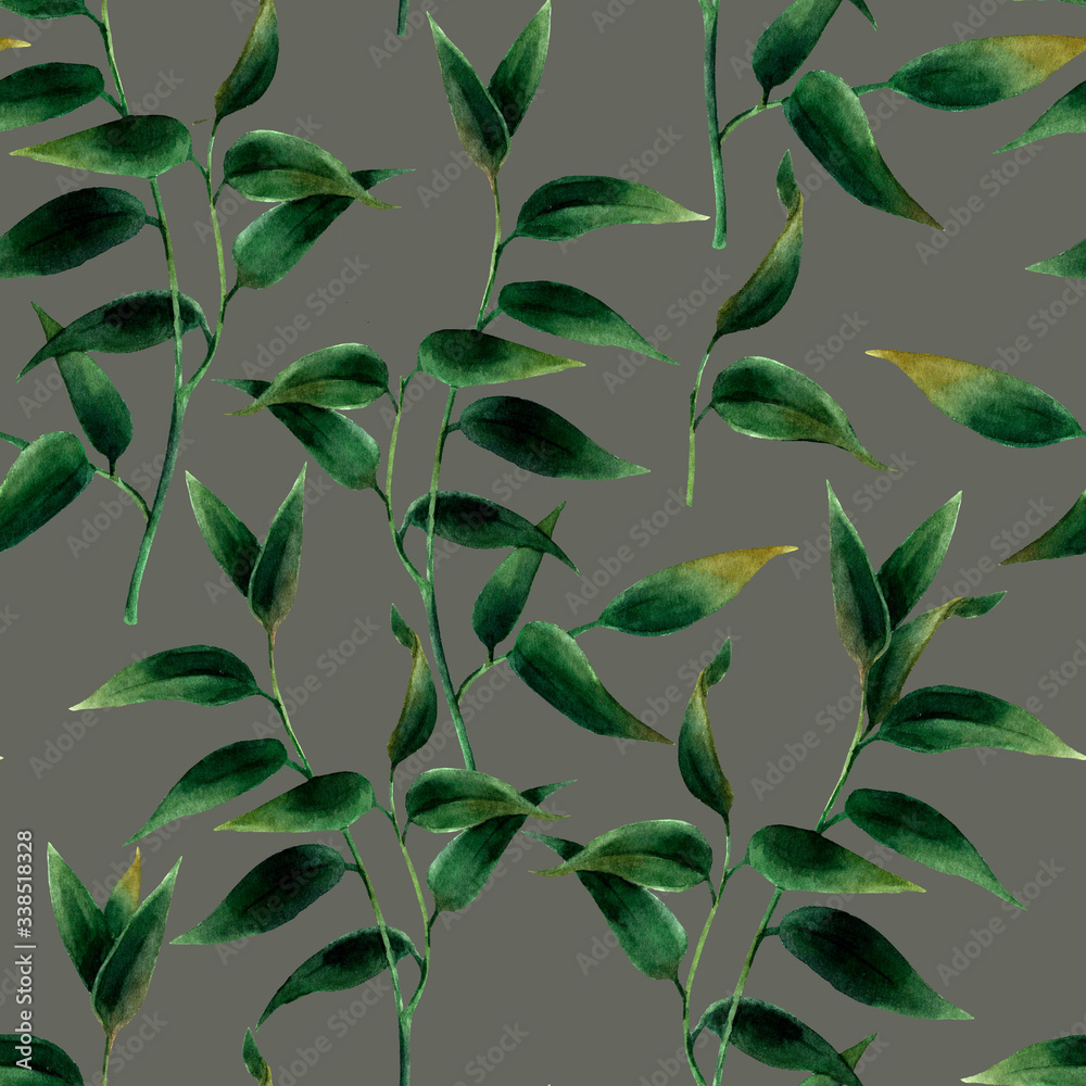 Pattern with green leaves Pattern with green leaves