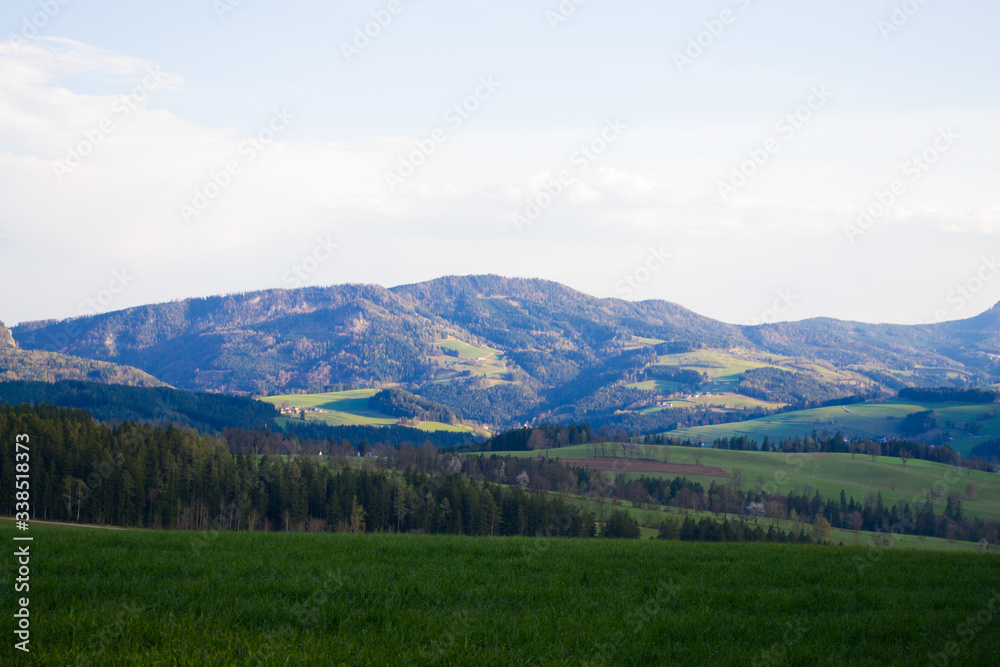 Austria, Alps mountains and landscape, hiking in the mountains, styria.