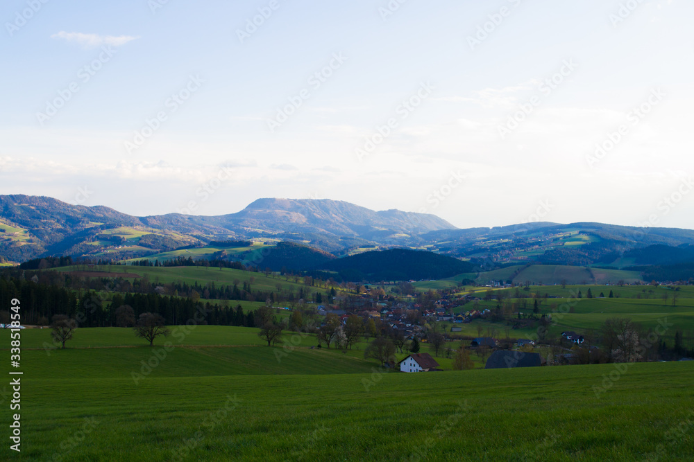 Austria, Alps mountains and landscape, hiking in the mountains, styria.