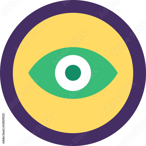 Eye Icon, Web App Button Flat Vector Design