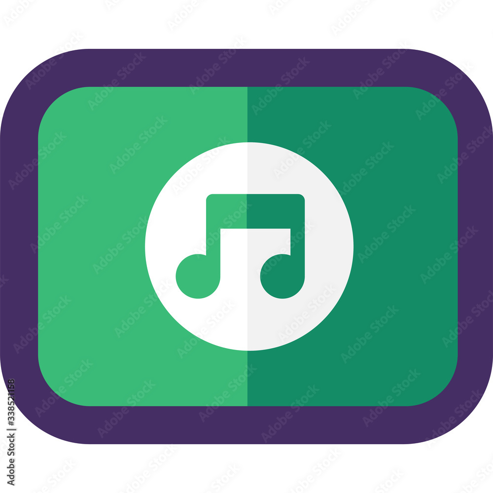 Music Player Icon with Audio File Sign Flat Music Player Icon with Audio File Sign Flat