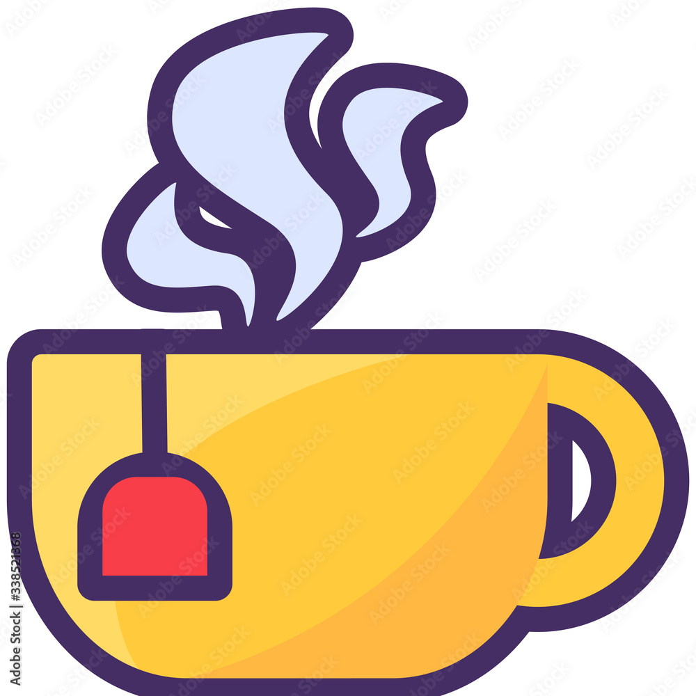 Tea Cup Steaming, Mug with Tea Bag Vector Design Tea Cup Steaming, Mug with Tea Bag Vector Design