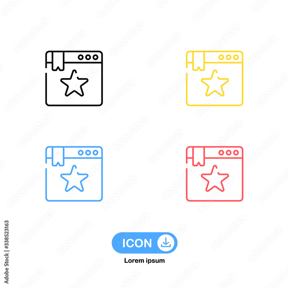 Bookmark icon vector four color isolated on white background.