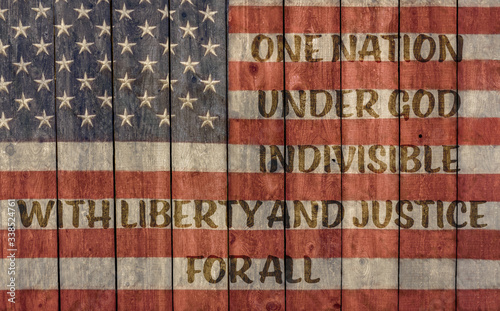 Tablou pe pânză vintage american flag for which it stands, one nation under god indivisible with
