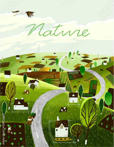 Nature. Vector illustration for postcards, books, banner, print.