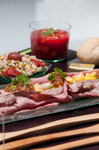 Roast Beef with Couscous and Jello