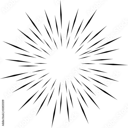 Circular fireworks explosion texture. Distressed uneven grunge background. Abstract vector illustration. Overlay to create interesting effect and depth. Isolated on white background.EPS10.
