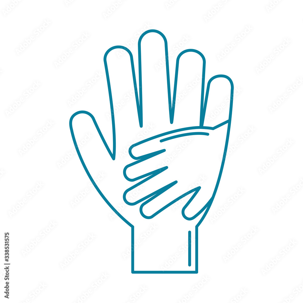 Obraz premium happy friendship day celebration hands together support line style icon