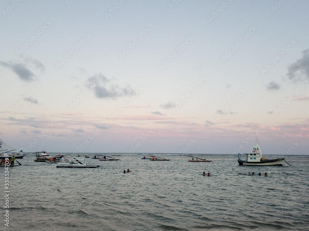 barco à vela, navegação praia, natureza, mar, férias, 