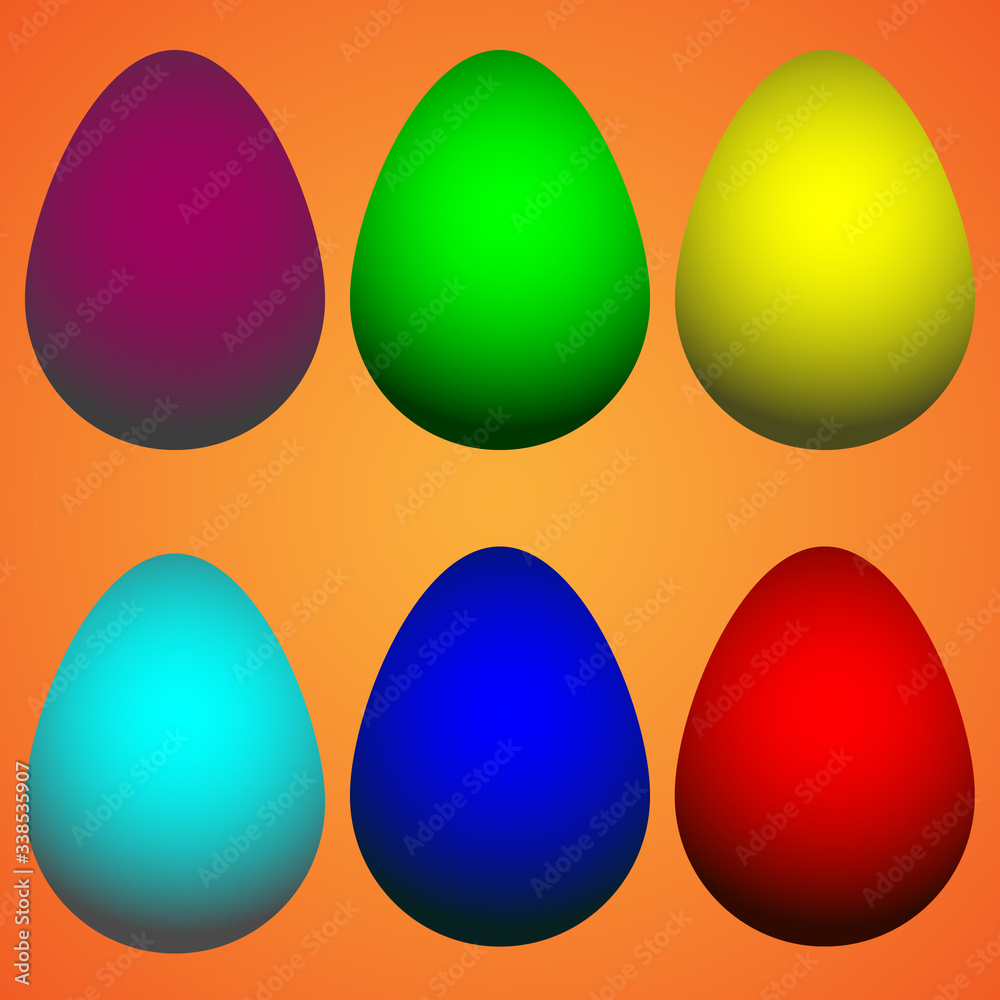 Frosted Easter eggs in different colors with patterns.