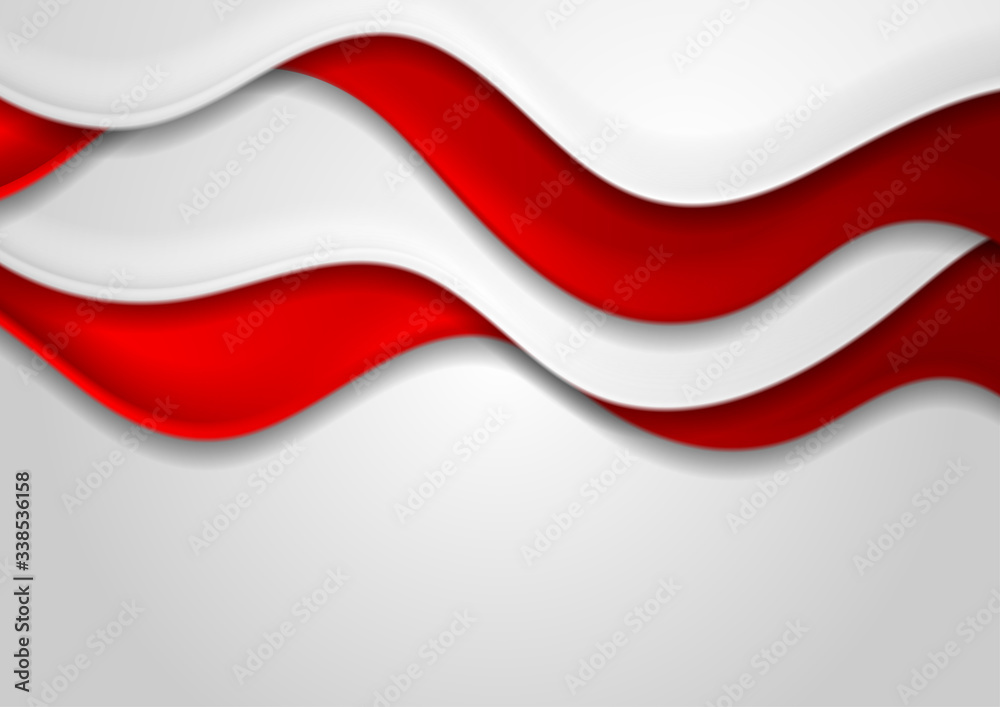 Red grey smooth wavy abstract corporate background. Vector concept illustration Red grey smooth wavy abstract corporate background. Vector concept illustration