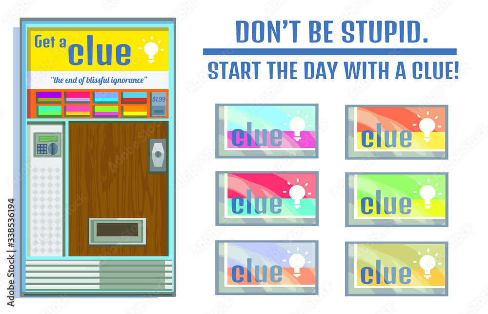 get a clue vintage vending machine Stock Vector Adobe Stock