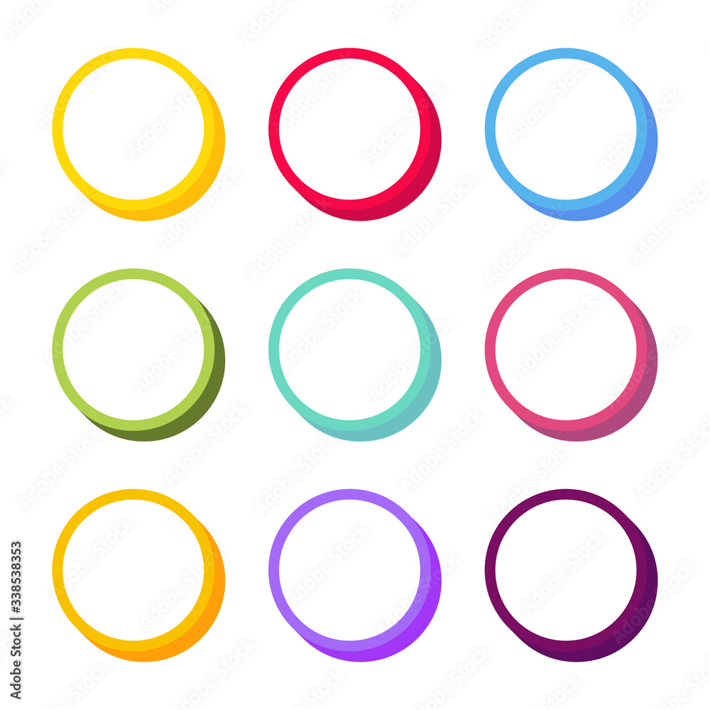 Set of 3D circles colored web buttons. Design Templates. Vector Set of 3D circles colored web buttons. Design Templates. Vector