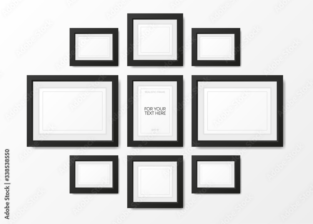 Collection realistic picture frame isolated on white background. For your text here. Vector Collection realistic picture frame isolated on white background. For your text here. Vector