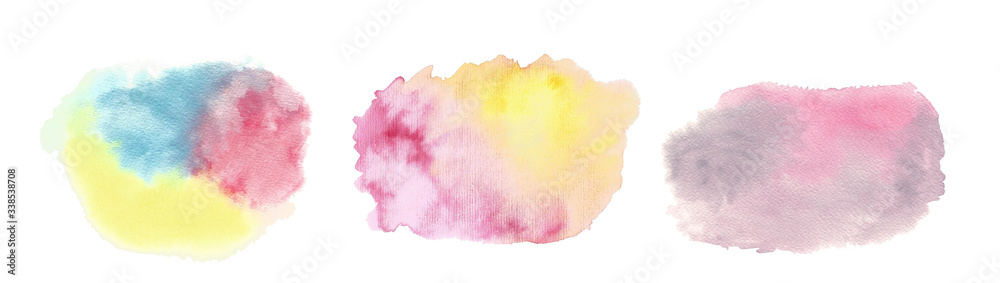Obraz premium Set of color watercolor stains. Abstract multicolor watercolor gradient paint texture background.