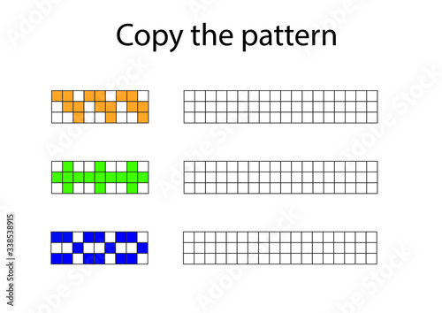 Copy the pattern - vector worksheet for children scaled for A4 print