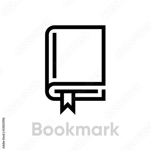 Bookmark book icon. Editable Line Vector.