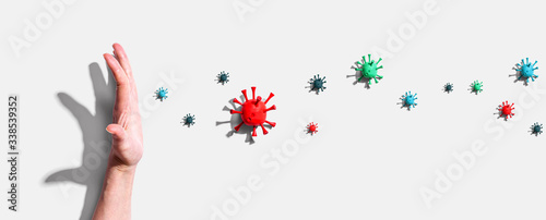 Stop epidemic influenza and Coronavirus Covid-19 concept photo