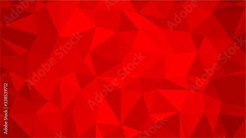 Red polygonal illustration background. Low poly style.