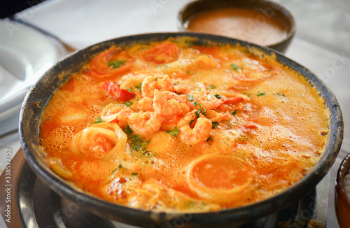 Gastronomy. Shrimp muqueca, delicious cuisine from northeastern Brazil