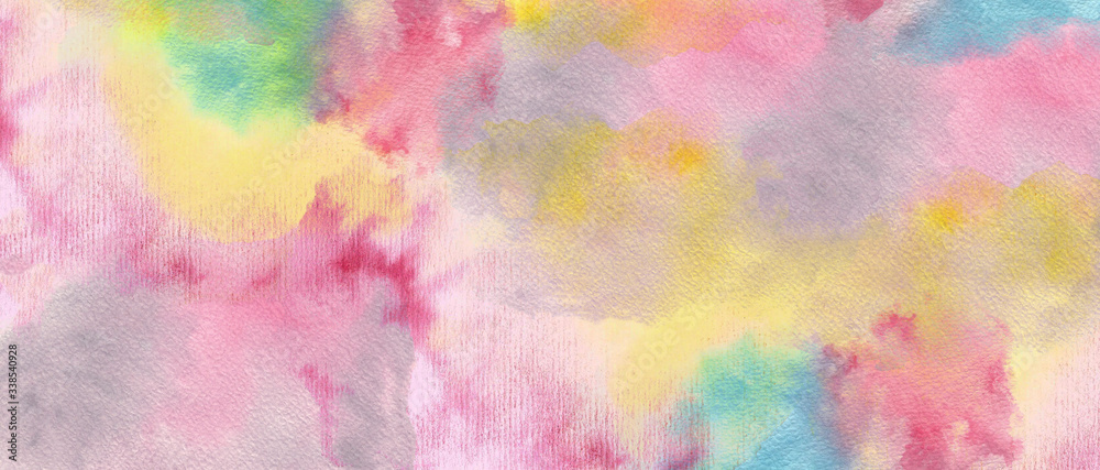 Abstract multicolor watercolor gradient paint  texture background.