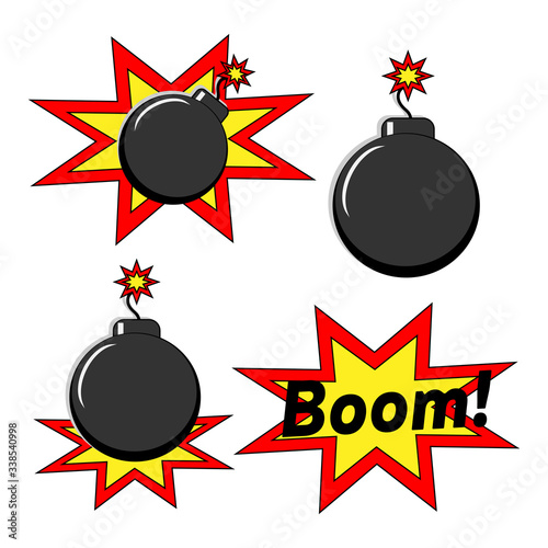 Boom bomb blast comic pop art retro style. Terrorism is a danger of destruction