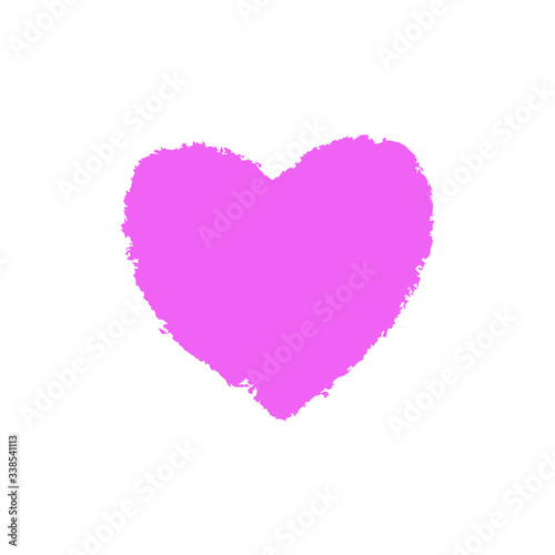 Pink hand drawn heart element. Vector background