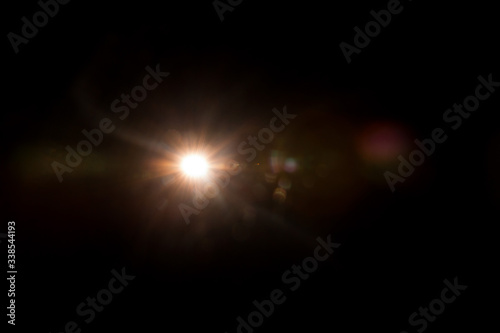 Abstract Natural Sun flare on the black background. © burdun