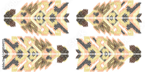 Drapery curves pagan tripe seamless pattern. Indian old surface background. Vector ornament