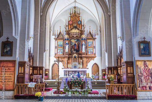 High altar of Church of St Stanislaus in Chortkiv located in Ternopil province, Ukraine © Fotokon