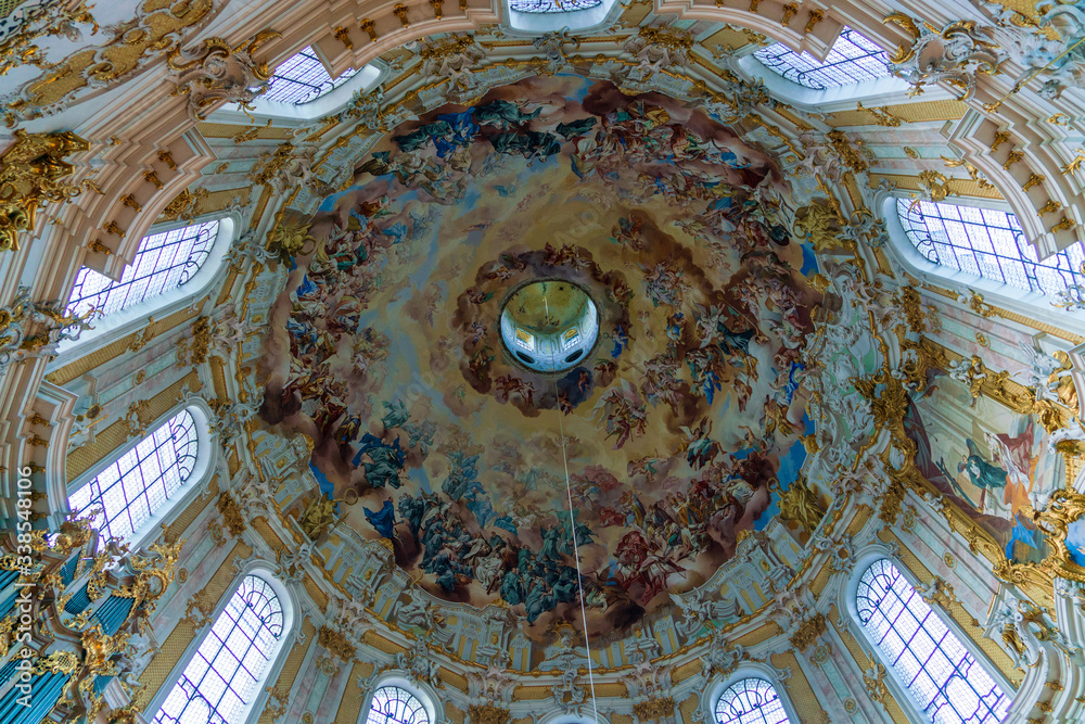 Dome painting of Ettal Abbey, Obberamergau, Germany