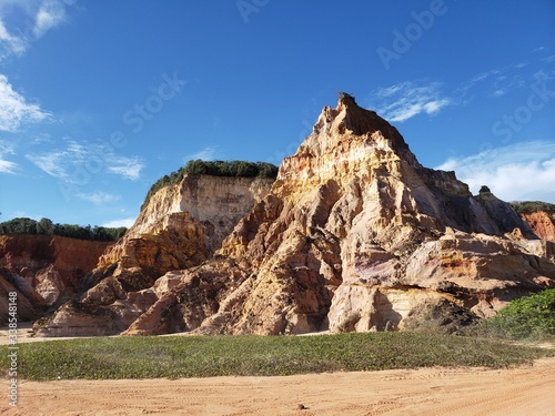 falésias, praia, mar, areia, deserto, árido