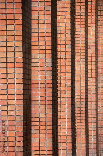 Long row of bricks outside of a building