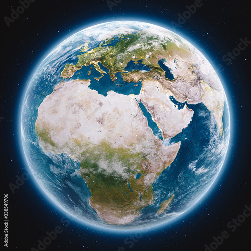 Planet Earth globe at night