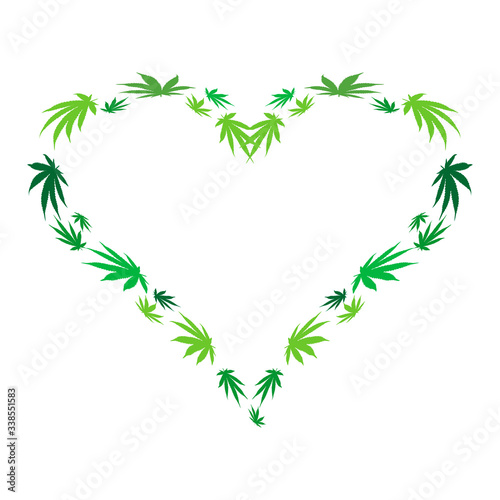 heart made of hemp leaves