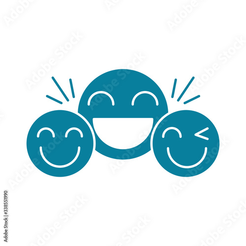 happy friendship day celebration emoticons smiling wink happiness silhouette style icon