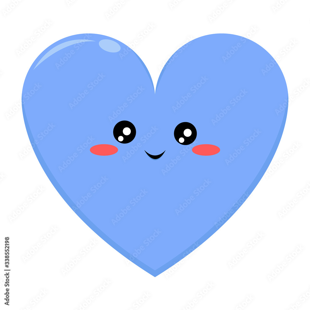Blue Love Character with Happy Expression Blue Love Character with Happy Expression