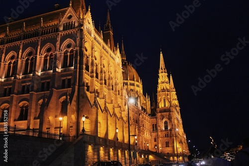 Budapest parliament at night