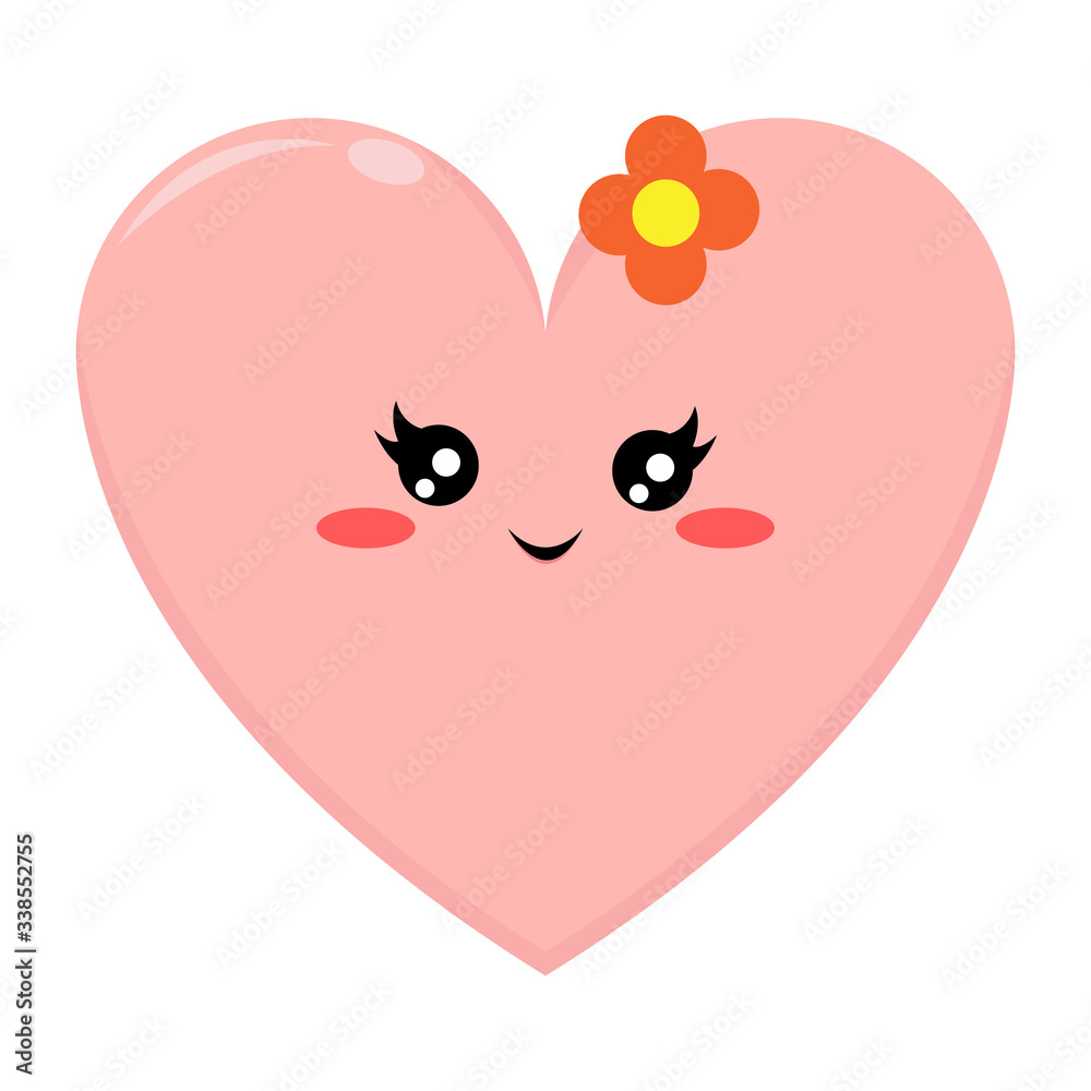 Pink Love Character with Happy Expression Pink Love Character with Happy Expression