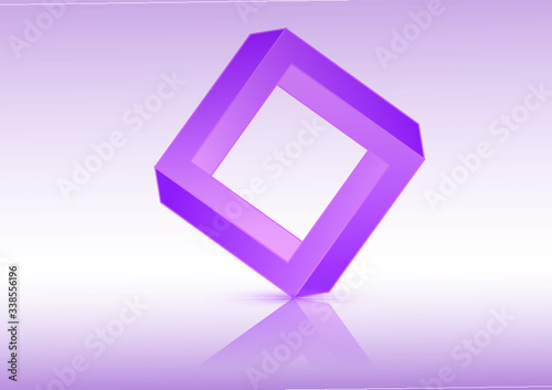 purple rhombus reflected on the mirror