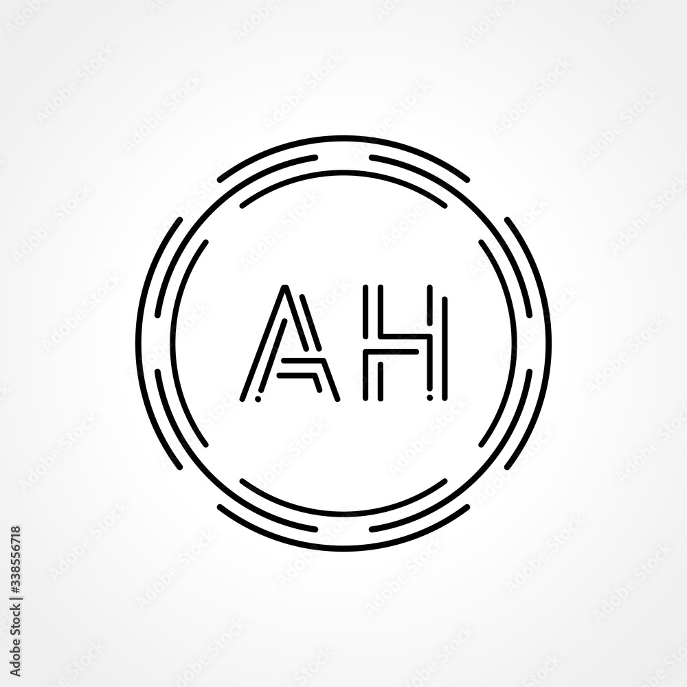 Initial AH Logo Creative Typography Vector Template. Digital Abstract Letter AH Logo Design Initial AH Logo Creative Typography Vector Template. Digital Abstract Letter AH Logo Design