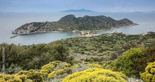 Knidos ( Deveboynu Feneri) Lighthouse on the hill/'Tekir burnu' region in the Datca town, Mugla-TURKEY. 4K Timelapse photo