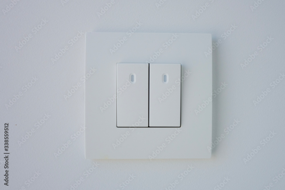 On-off switch in white with LED backlight. On-off switch in white with LED backlight.