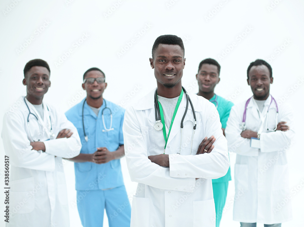 in full growth. professional group of doctors standing together in full growth. professional group of doctors standing together