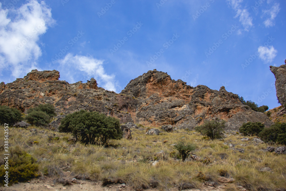 Rocky mountains and wild vegetation in southern Spain, Europe Rocky mountains and wild vegetation in southern Spain, Europe