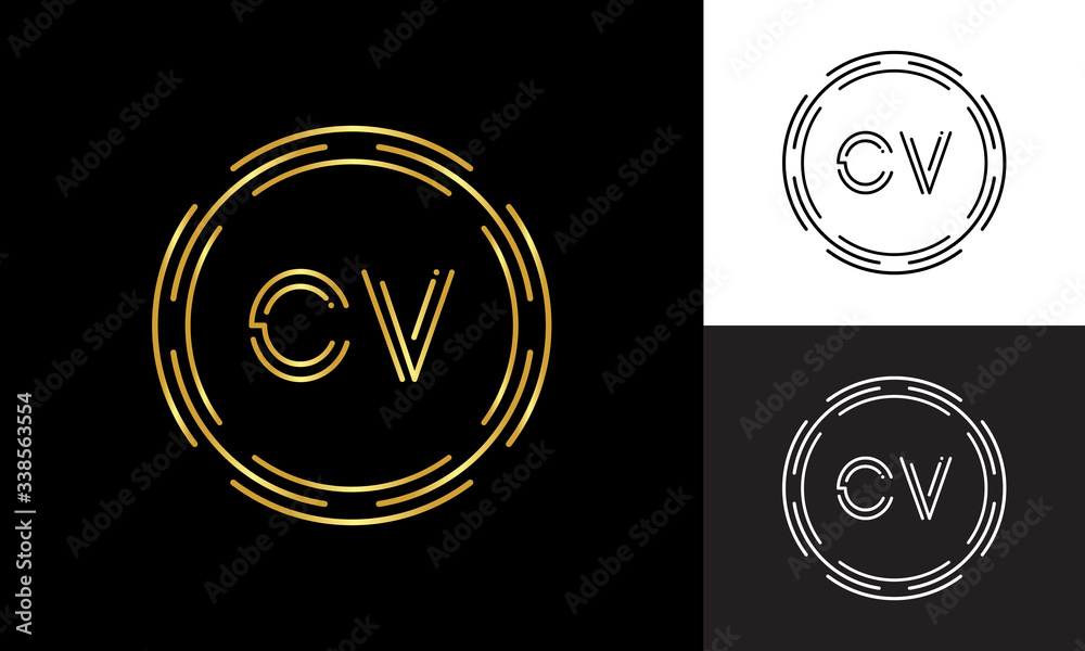 Vetor de Initial CV Letter Logo Business Typography Vector Template ...