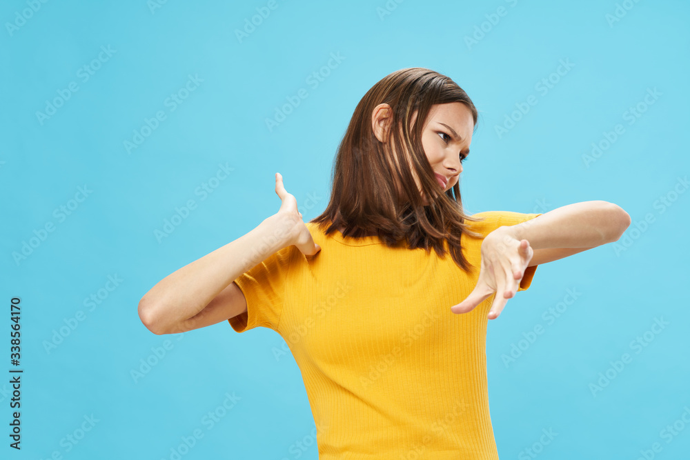 young woman showing ok sign young woman showing ok sign